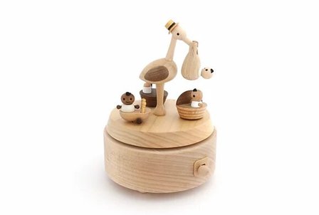Wooderful Life Music Box – Baby Stork Delivery