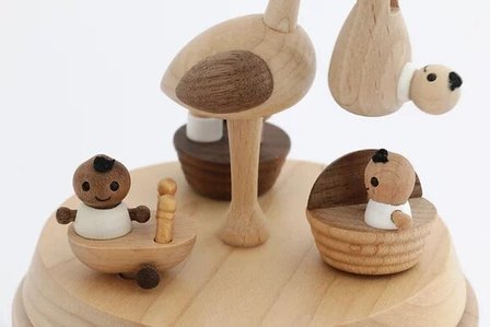 Wooderful Life Music Box – Baby Stork Delivery