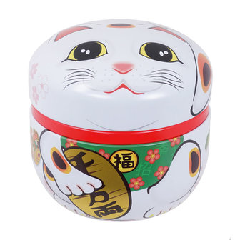 Tea Box - Lucky Cat White