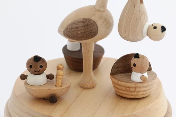 Wooderful Life Music Box – Baby Stork Delivery